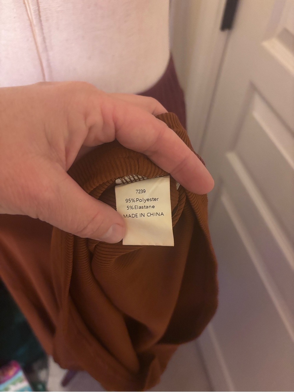 Rust Brown as Ribbed Two-Piece Dress Set - Picture 6 of 8